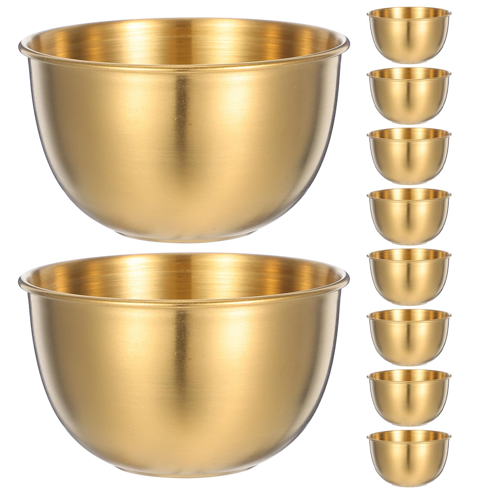 OUNONA 10 ramekin in acciaio inox - Ciotola per condimenti riutilizzabile - Mini ciotoline individuali per salse, barbecue, ketchup, senape, maionese
