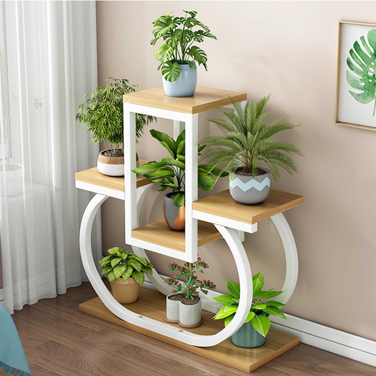 Supports à fleurs d'angle hauts pour créer un coin de verdure au salon