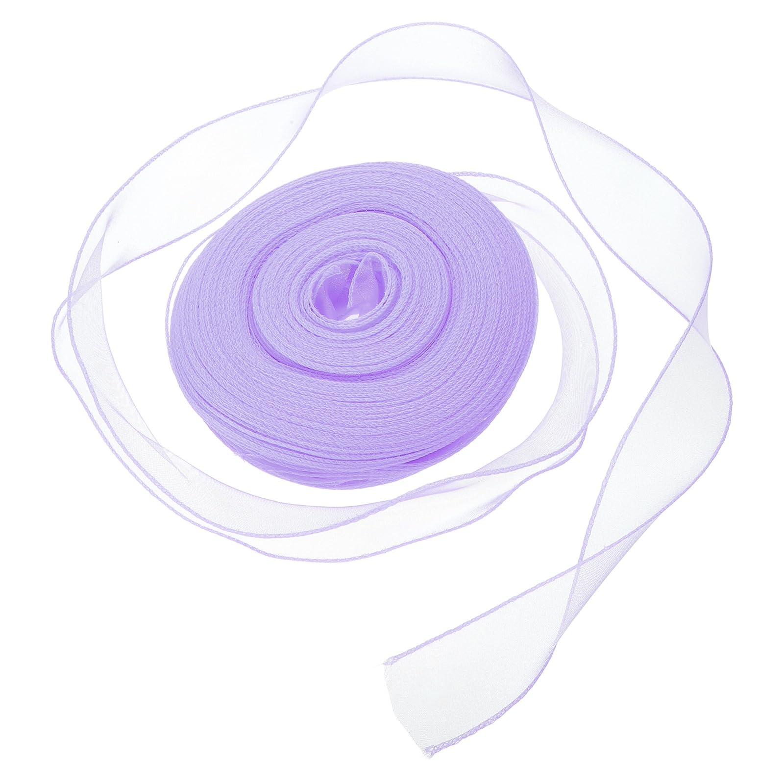 sourcing map Iridescent Organza Ribbon (4cm x 49 Yards/45m, Purple) Shimmer Fishtail Fabric Ribbons - Sparkly Practical, for Wedding Party Cake Flower DIY Decorations