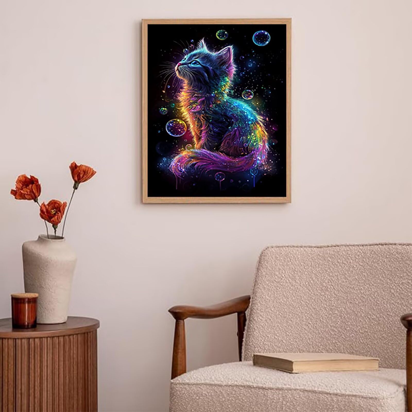 Diamentowe malowanie zwierząt diament DIY dorośli 60x80cm kot DIY okrągły diament pełny kryształ haft krzyżykowy dla dzieci dorosłych początkujących rysunki do dekoracji domu T0T238