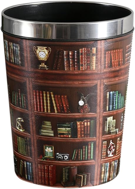 FutureShapers Bookcase Type Waste Paper Bin with Lidded for Office, Kitchen, Bedroom, 24 * 24 * 31.5cm