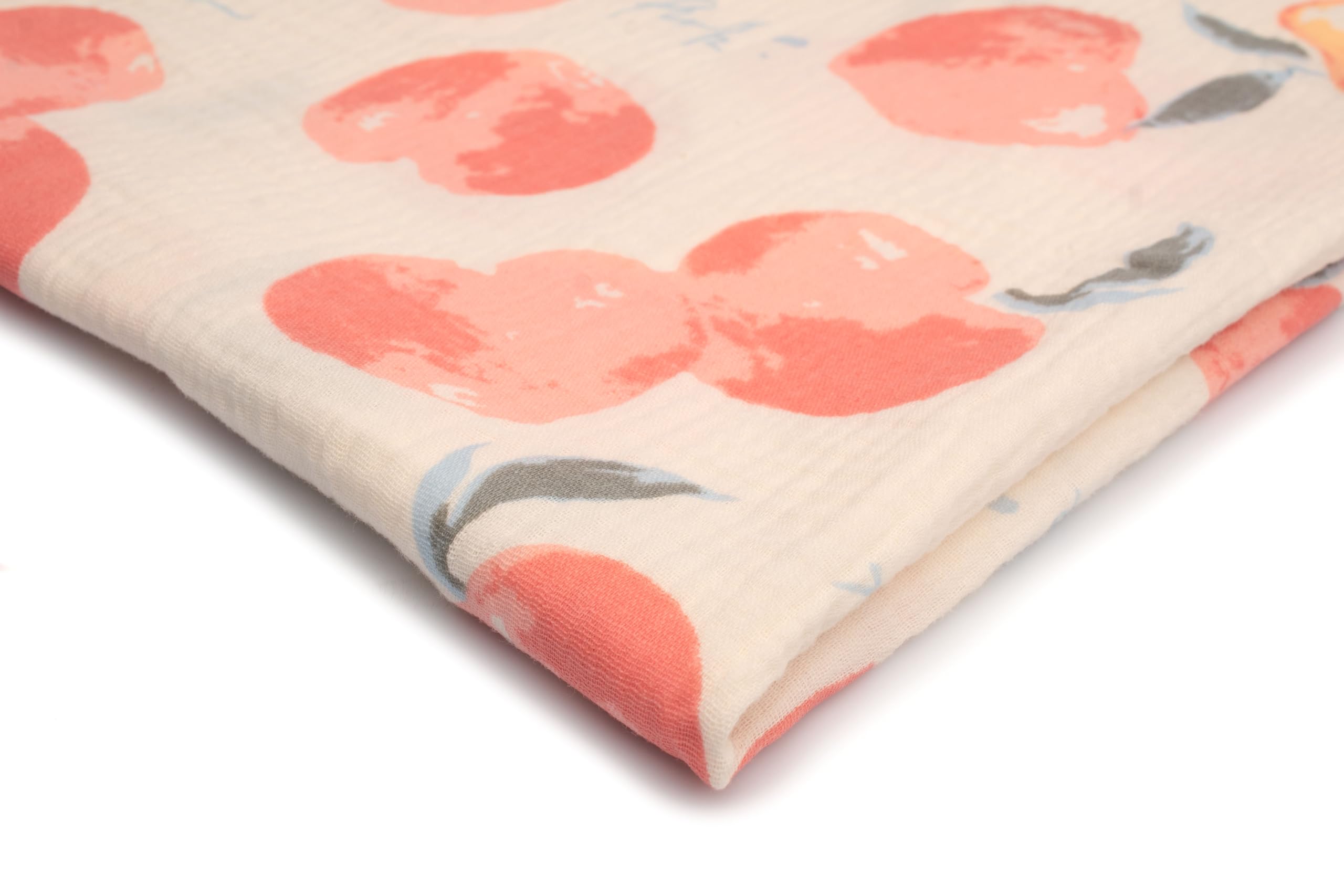 Printed Cotton Muslin, Double Gauze Fabric 50 x 130 cm (Peaches) — image 1