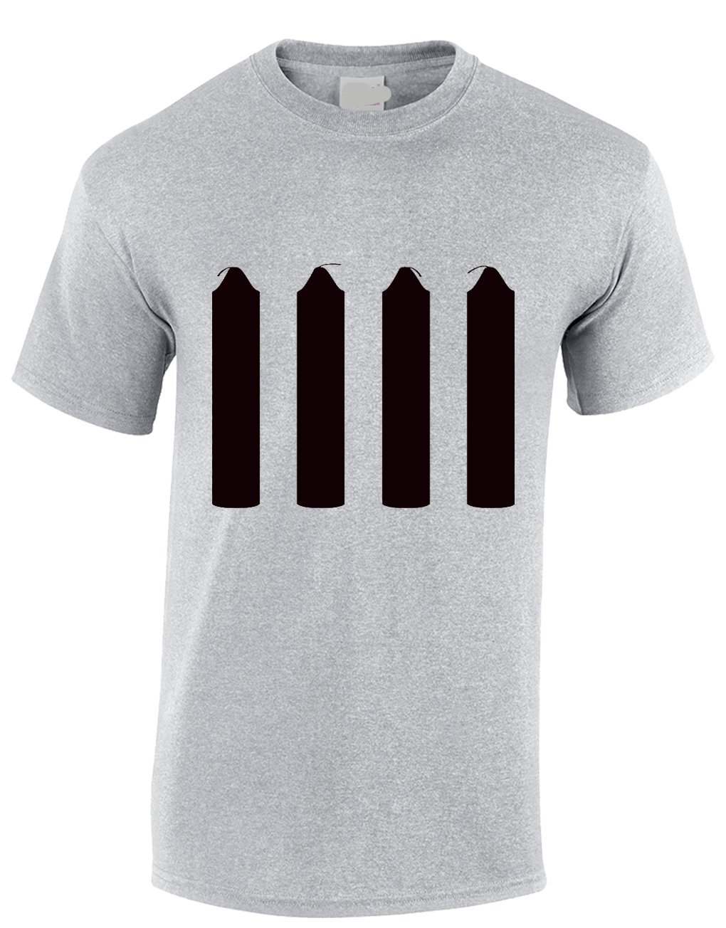 Crown Designs Four Candles Funny Cool for Men & Teenagers T-Shirts Tops - Grey/X-Large