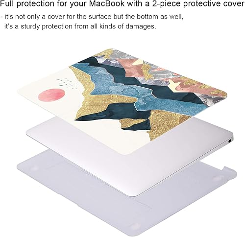 Miniatura 3 de iCasso Funda para MacBook Air de 13 pulgadas versión 2018-2020 A2337 M1A1932A2179 con pantalla Retina Touch ID, carcasa rígida protectora y cubierta
