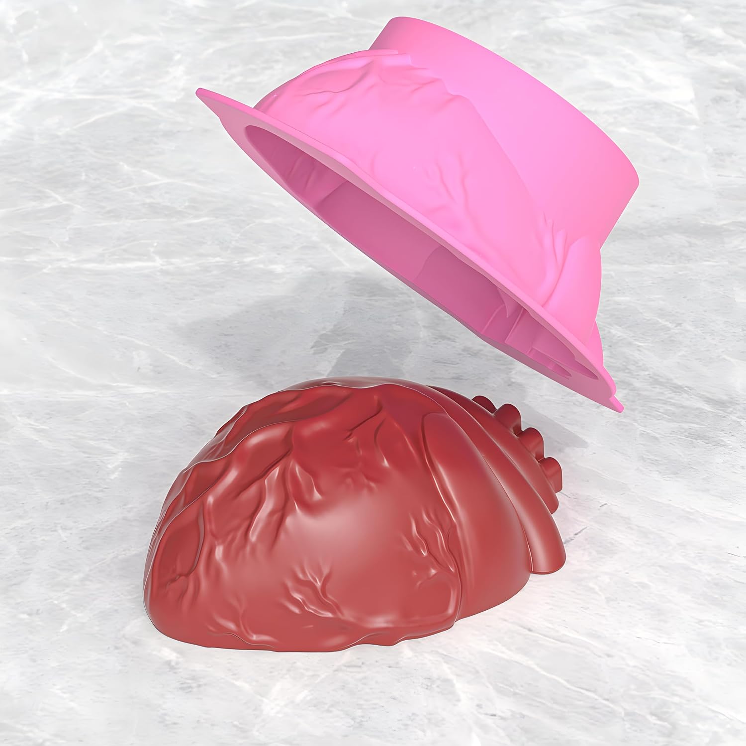 Halloween Silicone Molds - Heart Jello Mold with Support Base, 3D Realistic Silicone Human Heart Gelatin Mold Deep Halloween Baking Pan for Halloween Cakes, Breakable Chocolate, Jelly or Pudding