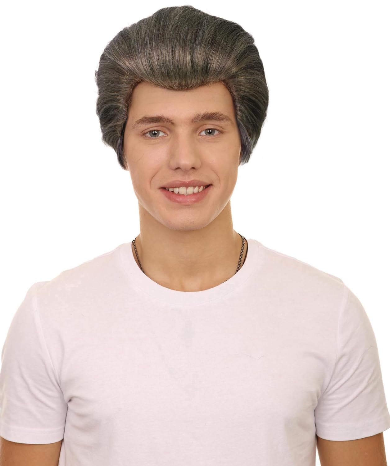 Adult Men's 9" Inch Short Length Straight Halloween Cosplay Hero of America Costume Light Brown Wig, Synthetic Soft Fiber Hair
