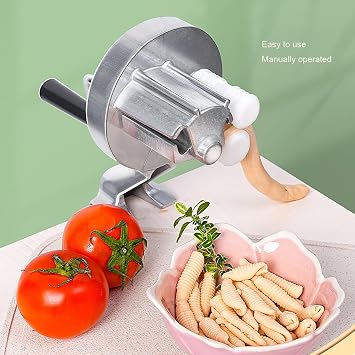 Cavatelli Maker Machine for Authentic Italian Pasta,Macaroni Maker,Aluminum Alloy Manual Hand Cranking Noodles Pressing Machine, Kitchen Restaurant Portable Extruder Pasta Maker