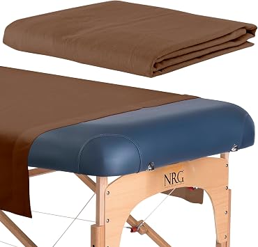 Premium Microfiber Massage Table Flat Sheet by NRG - Chocolate - Resists Pilling & Wrinkles - 100% Double Brushed Polyester - 120 GSM - Oversized for Comfort - Sheet Measures 77" x 36" x 7"