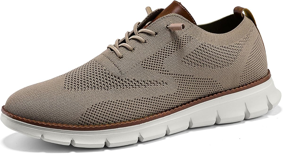 Wearbreeze Zapatillas Oxford informales de negocios para hombre: zapatos de vestir ligeros con cordones para el trabajo, viajes y desplazamientos diarios
