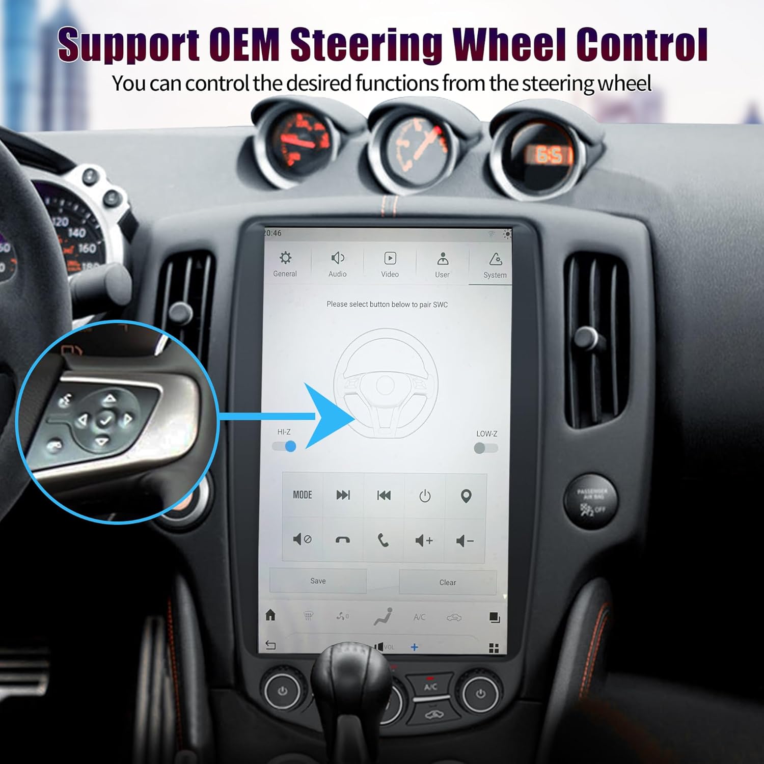 AuCar 2025 Latest Android 13 Car Radio Head Unit for Nissan 370Z 2009-2021, 13.6 Inch T-Style Screen Car Multimedia Stereo Video Player GPS Navigation 8GB RAM+256GB ROM -Black