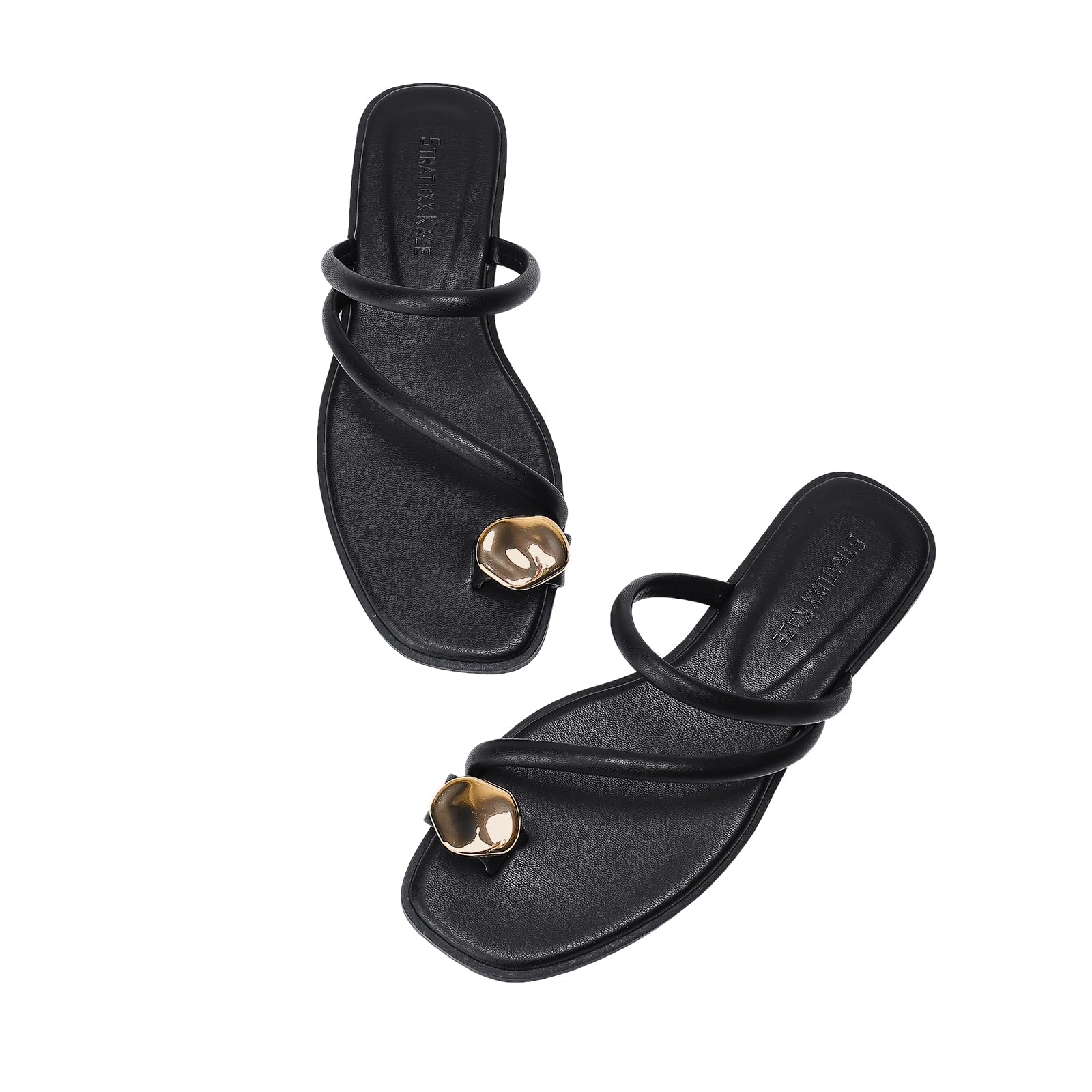 Women's Toe Ring Thong Sandals Open Toe Slide Flat Sandals Casual Summer Flip Flop Flat Sandals