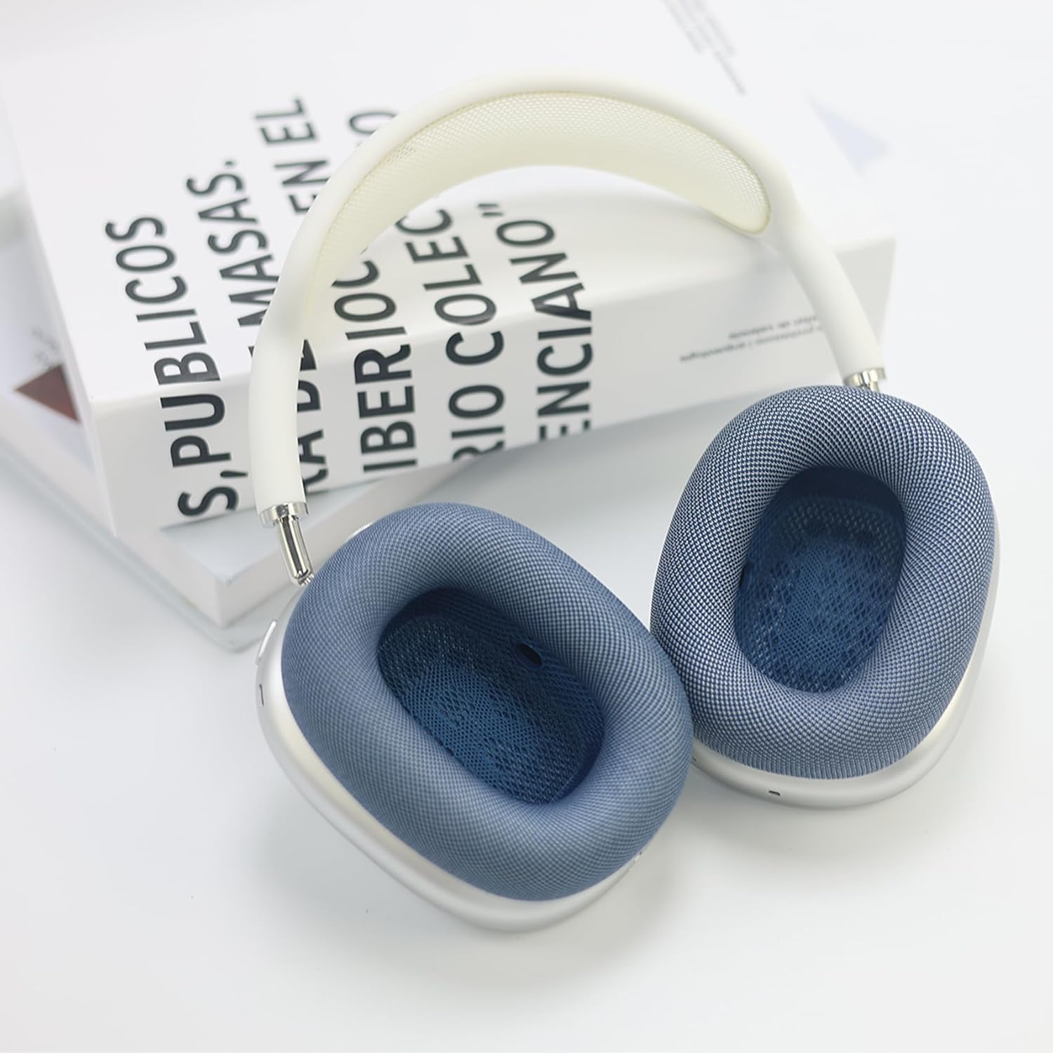 Replacement Ear Cushions for AirPods Max (2024), Compatible with AirPods Max 2 Over-Ear Headphones with Comfortable Mesh and Elastic Memory Sponge (Blue)