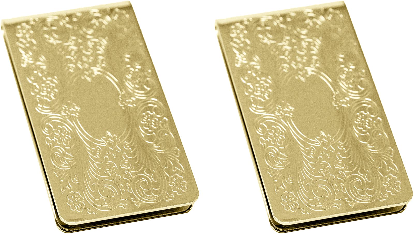 Stephanie Imports Set of 2 Chrome-Plated Stainless Steel Boxed Money Clip