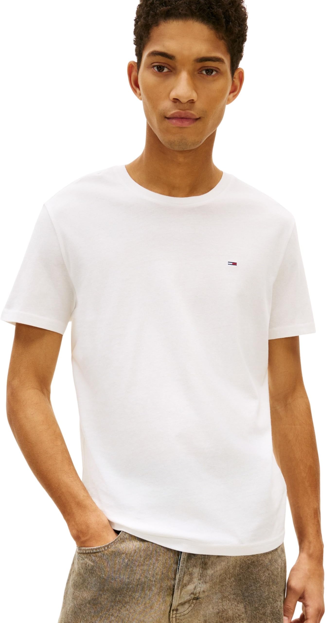 Tommy Jeans Men TJM XSLIM 3PACK Tee EXT Multi (Ecru/Ecru/Ecru) XL