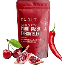 EXALT Firestarter - Daily Energy & Pre Workout Complex with 100% Natural Ingredients - 150mg Natural Caffeine from Kola Nut, Guarana & Coffee Extract - Cherry & Pomegranate & Chilli - 125g