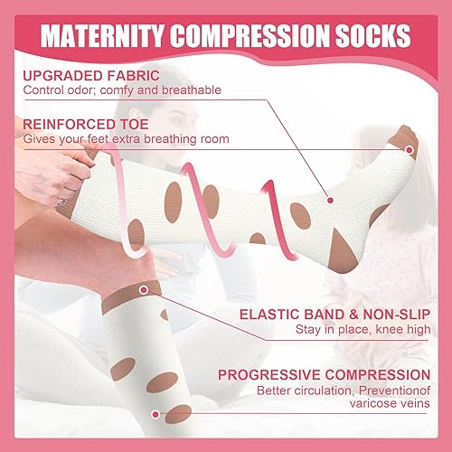 Miniatura 3 de HLTPRO - Calcetines de compresión para mujeres u hombres, 6 pares de calcetines de compresión de 20 a 30 mmHg para médicos o enfermeros o para correr