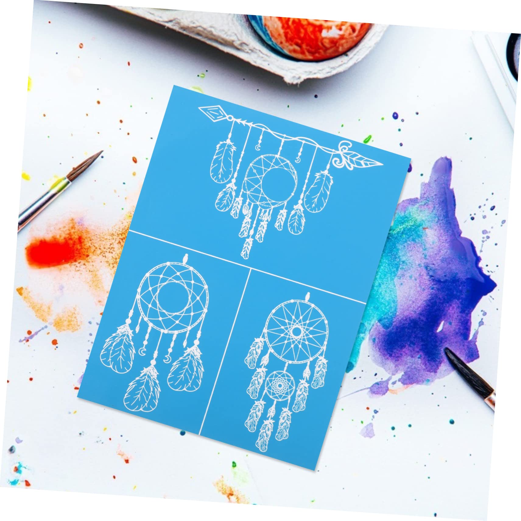 SHINEOFI 5hojas Plantilla De Serigrafía Reutilizable Para Diseño Creativo Gasa Para Manualidades y Decoración De Fiestas Transferencia De Patrones Para Superficies Variadas