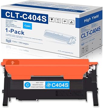CLT-C404S C404S Cyan Toner Cartridge 1-Pack Compatible Replacement for Samsung 404S CLT-C404S Toner for Xpress C430W C430 C43x C48x C480FW C480FN C480 Printer Toner Cartridge