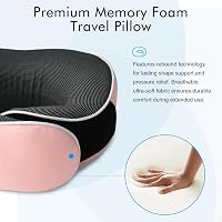 MILADO Utazási Nyakpárna Memory Foam Repülőgéphez Rózsaszín 3D Szemmaszkkal 8