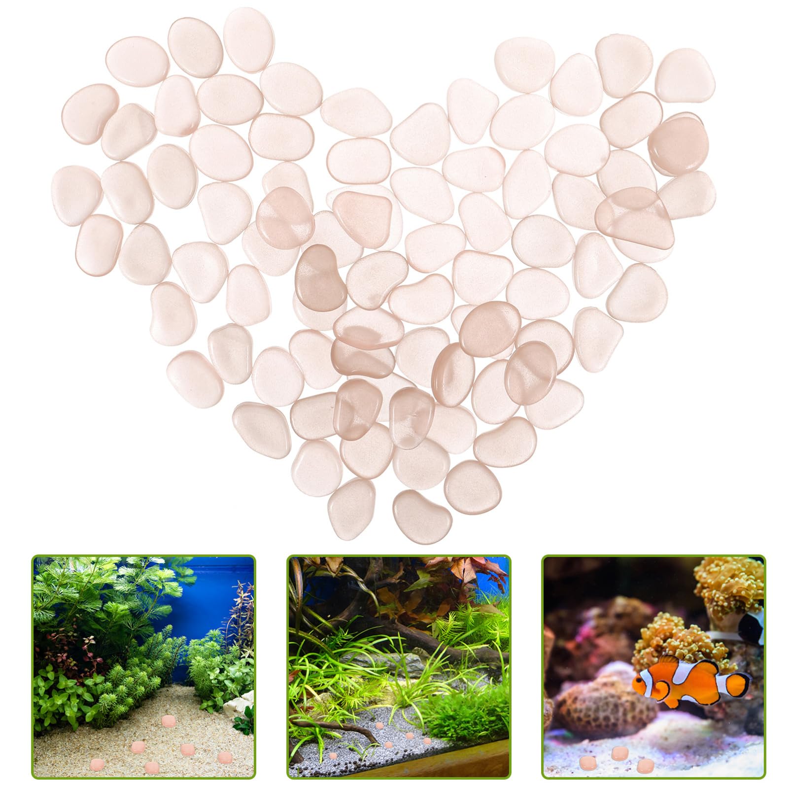 POPETPOP 500kawałki Kamienie Akwarystyczne Compact Pebbles Do Akwarium Dekoracyjne Kamienie Do Stawów Naturalne Żwirki Akwarium