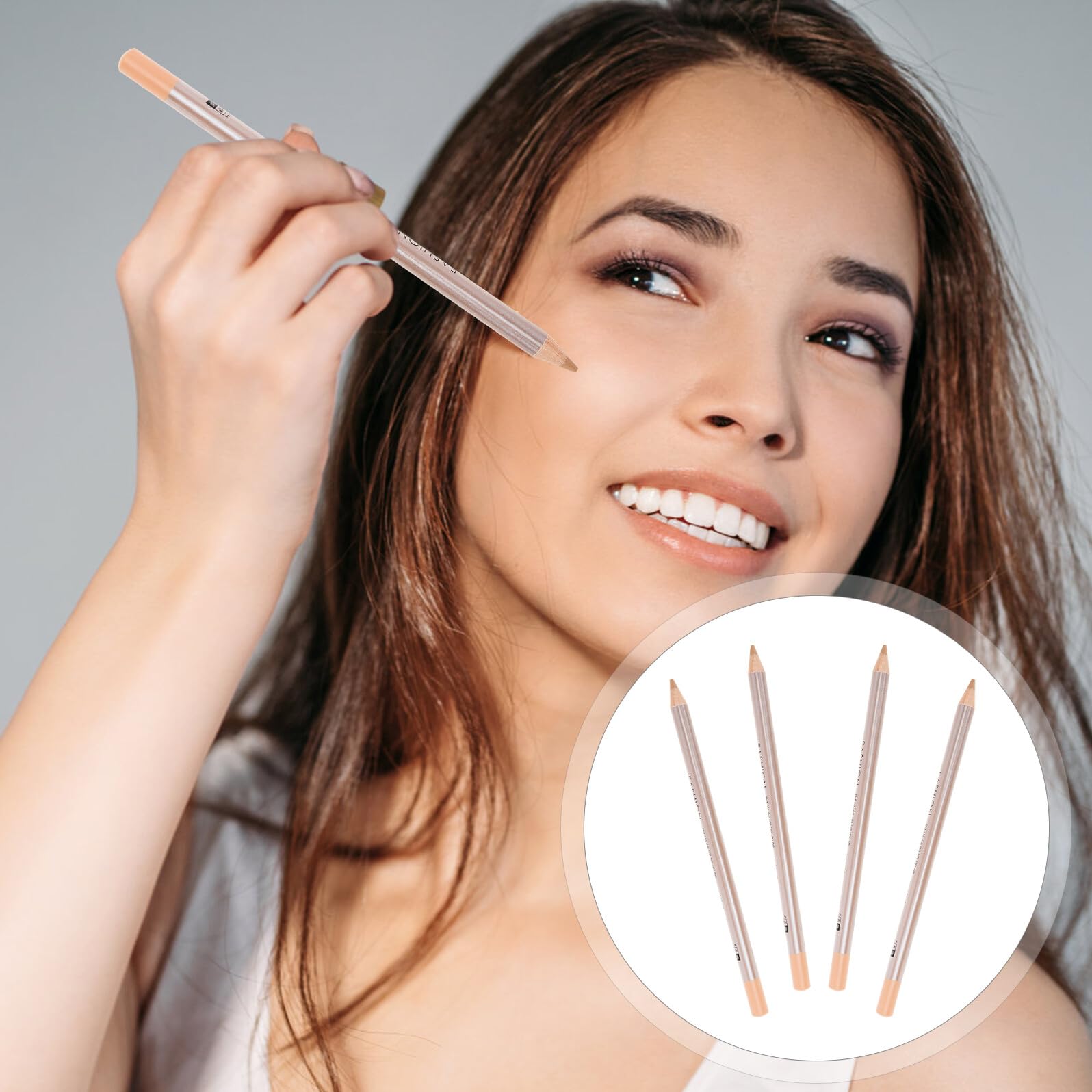 Stylo Correcteur de Teint en Bois 4 Pièces, Couverture Nette