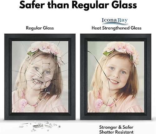 Miniatura 6 de Icona Bay Reemplazo de vidrio reforzado con calor de 8 x 10 pulgadas para portarretratos (8 x 10, 2 unidades), vidrio de repuesto para marcos de