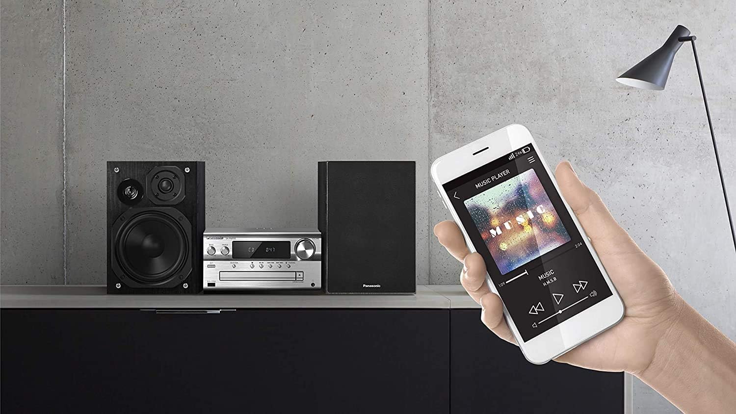 Panasonic Home Audio System Home Audio Micro System 120 W Black, W128262727 (Micro System 120 W Black, Silver)