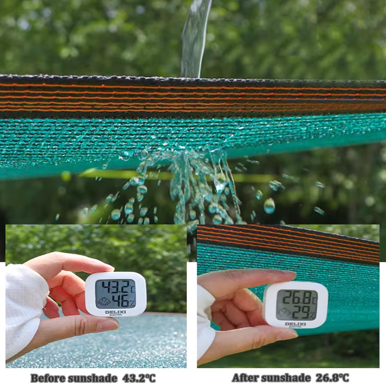 e Net - Lona de protección UV verde de 3 x 5 m para Sune, malla de bloqueo de luz e imagen de calor para invernadero/jardín/patio/ln