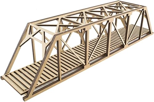 War World Scenics Puente de viga ferroviaria de bajo detalle de una sola vía 15.748 in - Diorama ferroviario modelo OOHO