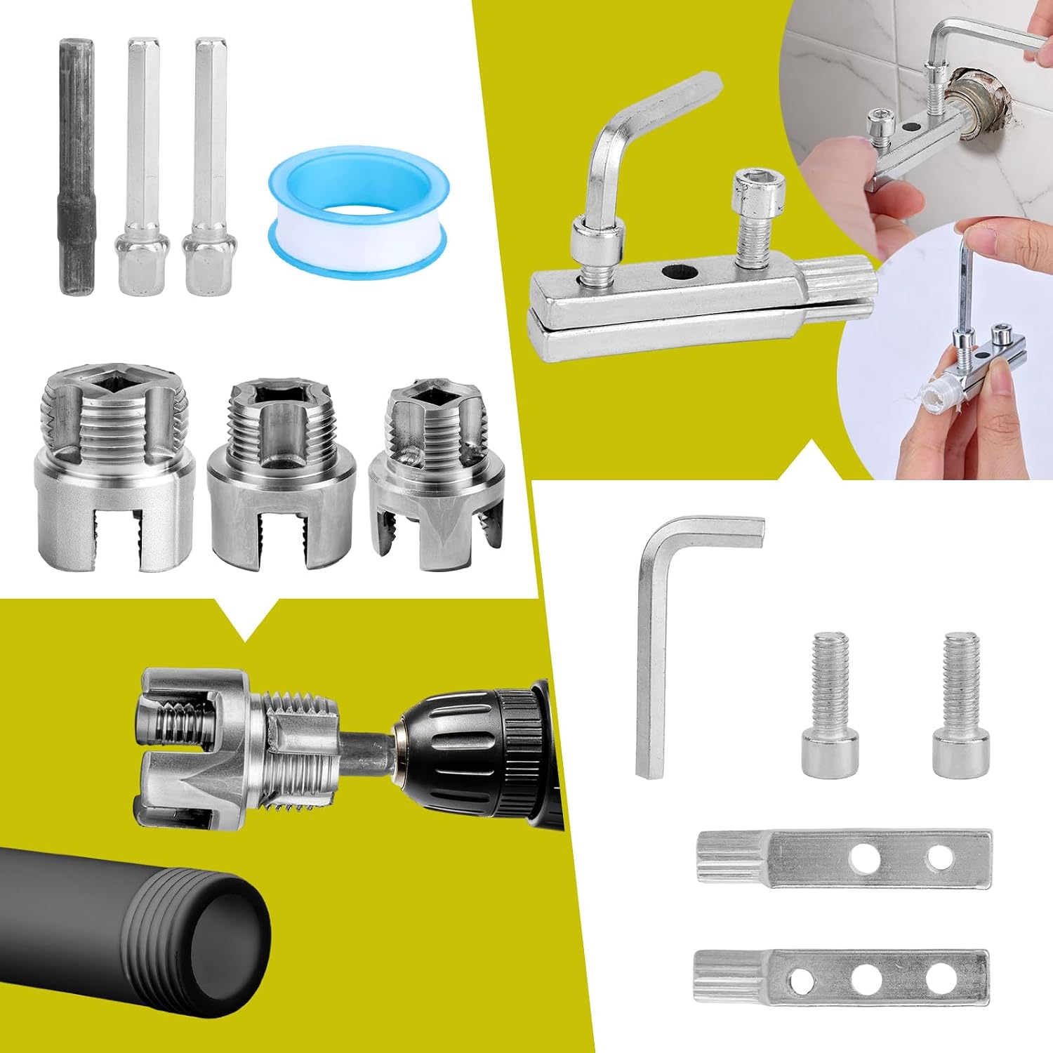 NQEUEPN 5pcs PVC Pipe Threader Kit, Internal and External Threading Tool