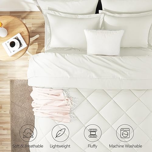 Miniatura 223 de CozyLux Juego de edredón de tamaño Queen, rojo burdeos, toda la ropa de cama en una sola bolsa, 7 piezas: edredón, fundas de almohada y de almohada