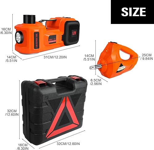 Miniatura 3 de Gato eléctrico para automóvil hidráulico de 5 toneladas y 12 V con llave de impacto eléctrica y bomba de inflado de neumáticos para SUV, MPV, sedán,