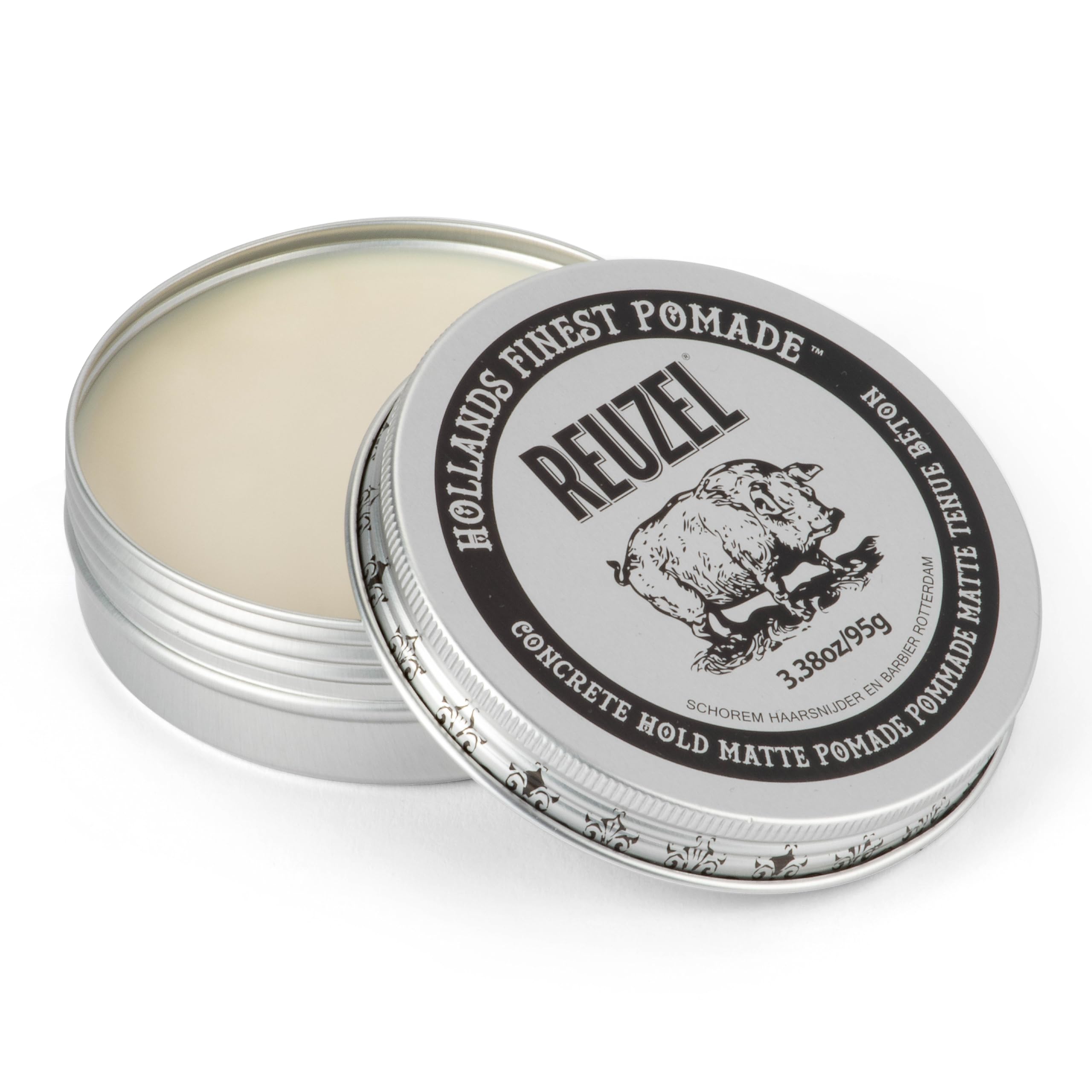 REUZELConcrete Hold Matte Pomade, Extra Firm Hold Pomade For A Strong Natural Looking Hairstyle 3.38oz/95g
