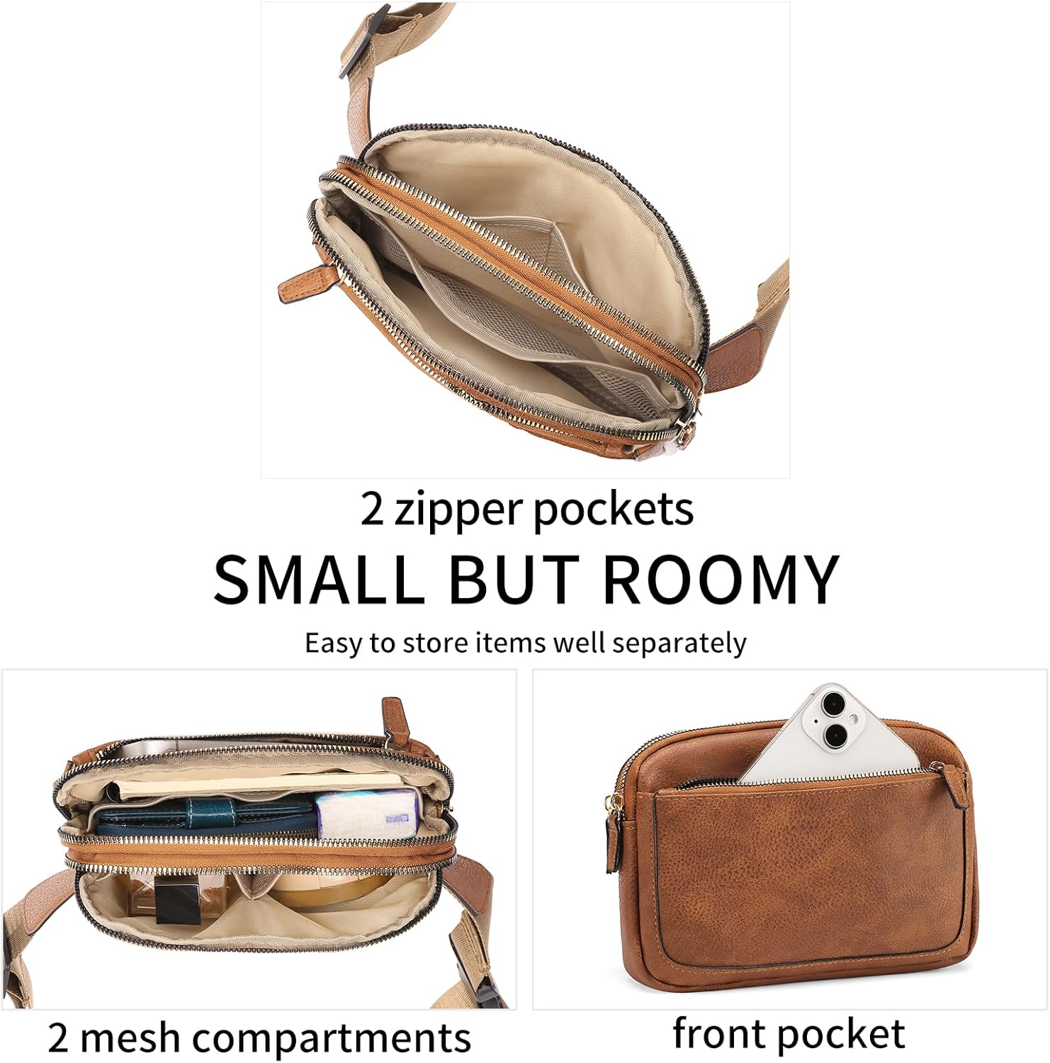 Vegan Leather Belt Bag for Women Fanny Pack Crossbody with Adjustable Strap Fashion Waist Packs by Amxnx… - Image 5