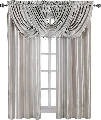 Vista 15 de Royal Hotel Bedding Soho - Cenefa con festón morado, patrón sólido, 35 x 30 pulgadas