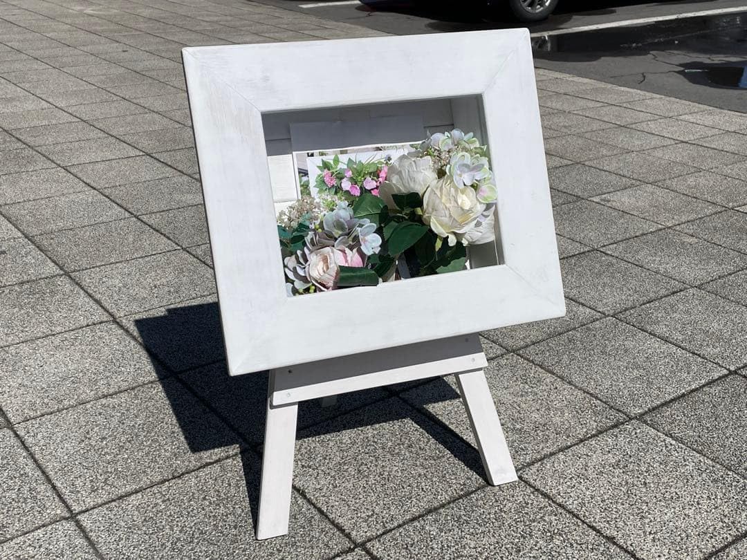 額縁 フレームイーゼル付き フラワーアレンジメント 木製コンテナ プランター 額縁 フレームイーゼル付き フラワーアレンジメント 木製コンテナ