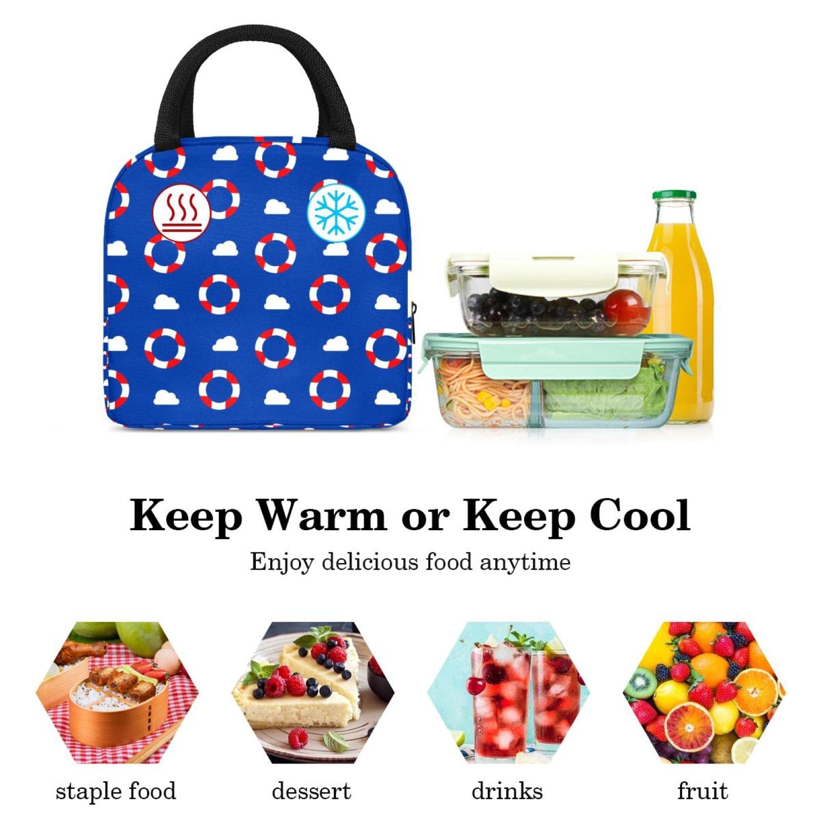 Lunchtas Draagtas voor Brede Open Geïsoleerde Koeltas Waterbestendig Thermische Lekbestendige Lunch Organizer voor Mannen Meisjes Kinderen Outdoor