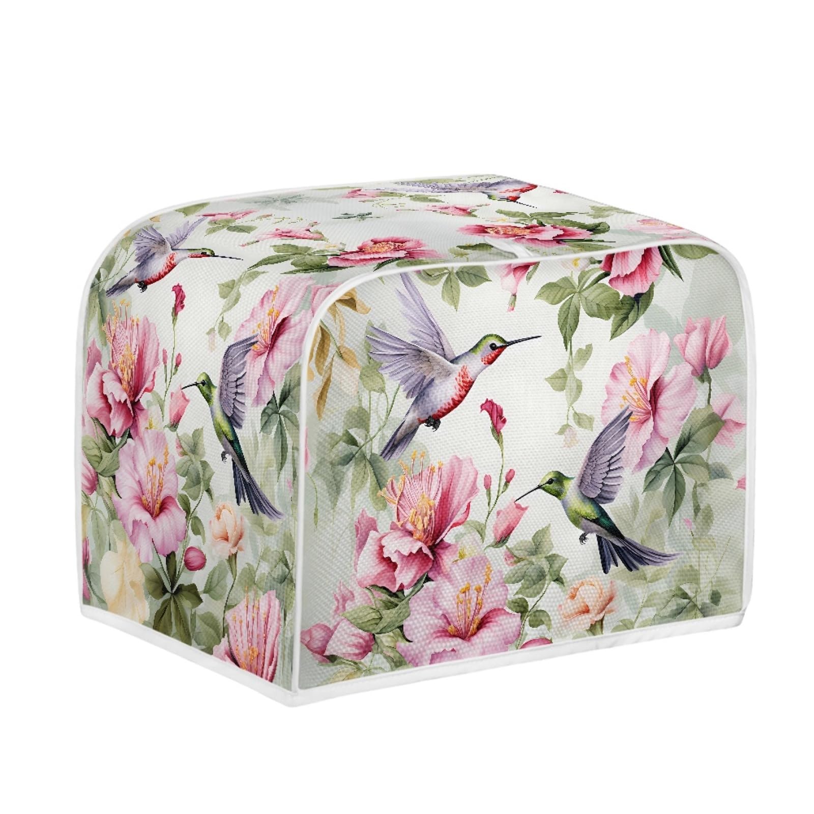 Hummingbird Flowers 4 Slice Toaster Dust Cover Bread Toaster Oven Dustproof Cover Kitchen Bakeware Protector Dustproof Fingerprint Protection for Women Gift(12.4 x 10.6 x 8.2)