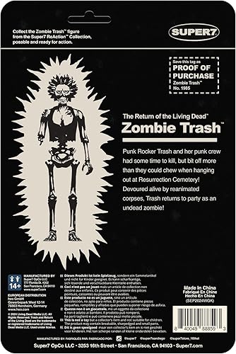 Miniatura 3 de Super7 Return of The Living Dead Zombie Trash (Monster Glow) - Figura de acción de El regreso de los muertos vivientes de 3.75 pulgadas,