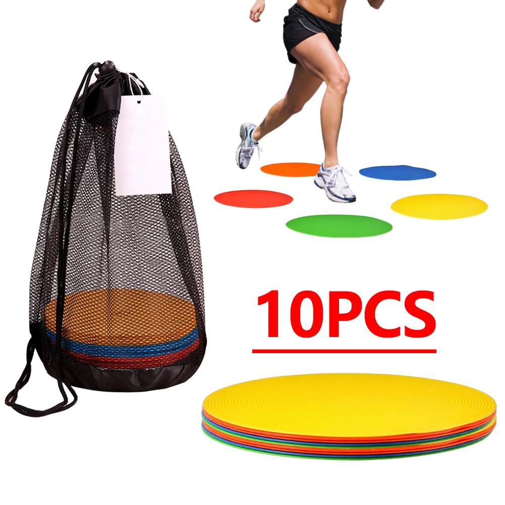 Marcatori a Disco Piatto, 10Pcs Round Silicon Speed ​​Agility Training Spot Cones Field Marker Sostituzione per Calcio, Basket, Baseball, Calcio