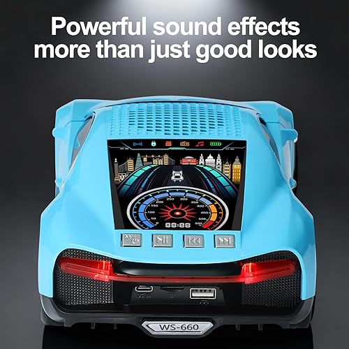 Miniatura 4 de Altavoz Bluetooth de lujo modelo de automóvil deportivo con sonido HD, emparejamiento estéreo TWS, pantalla de visualización, micrófono integrado,