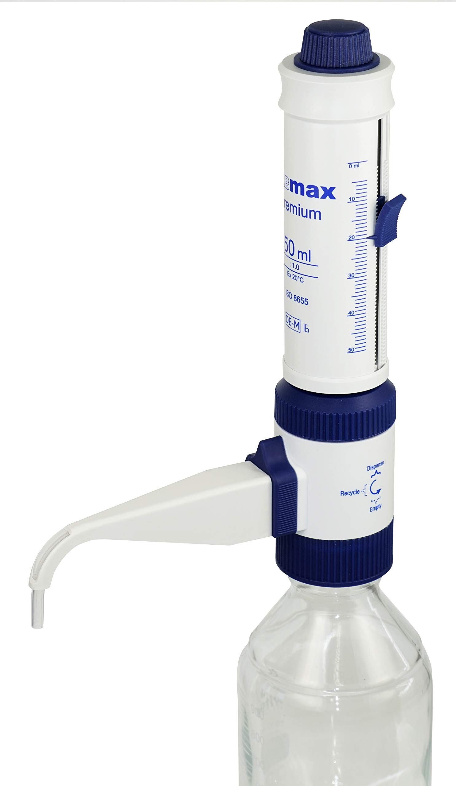 Dispenser, Labmax premium, rekalibrierbar, 0 Prozent Reagenzienverlust, DE-M, 0.5 mL-5.0 mL