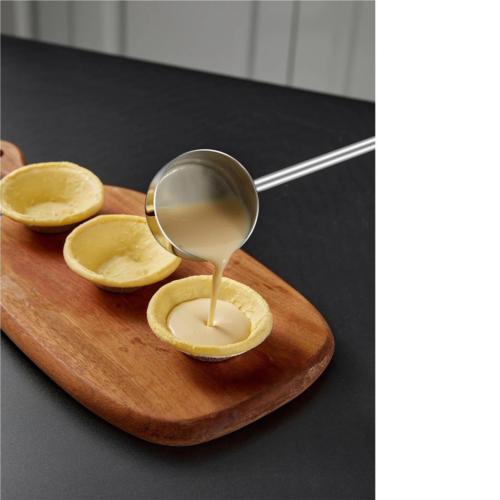 Cucchiaio Cucina Olio for condimenti multifunzionale in acciaio inossidabile con cucchiaio for salsa a manico lungo for la cottura in cucina(B Style L)