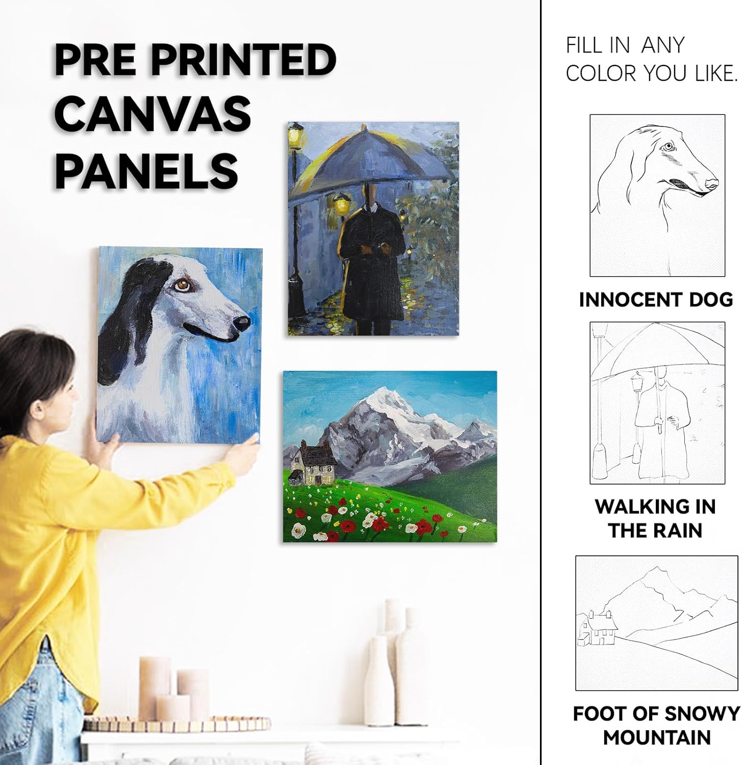 Inburit Paint Set for Adults & Kids, Painting Supplies Kit with 18 Acrylic Paints(22ml), Easel, Stretched Canvases, Brushes, Palette,Etc. Deluxe Art Paint Set for Student and Artist