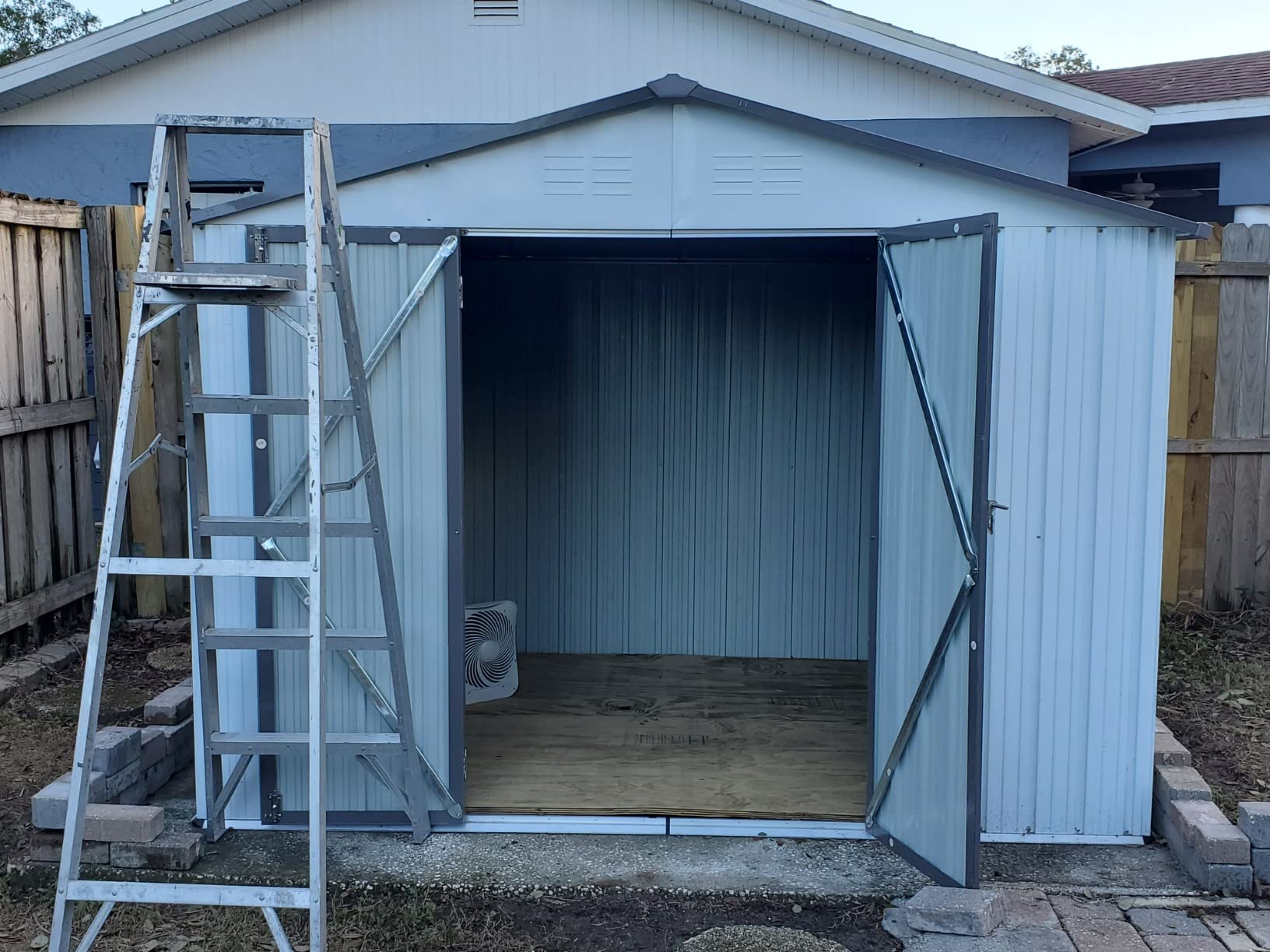 12/mo Finance Storage shed, 6×4ft Steeple Outdoor Storage shed, Used