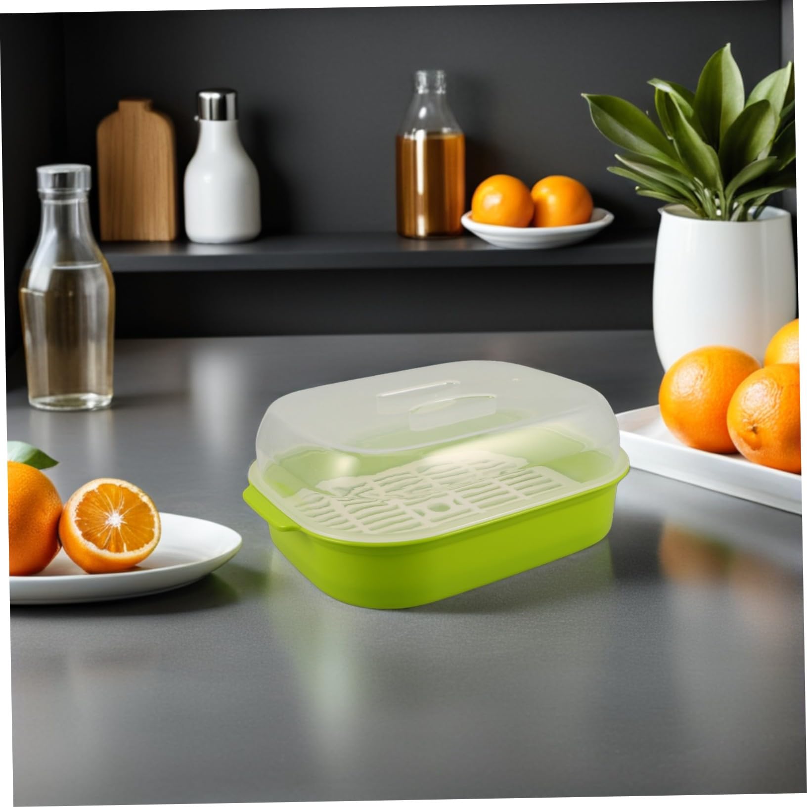 TOYANDONA 2 Szt. Plastikowe Przechowywanie Żywności Azjatycki Parowiec z Jedzeniem Pojemnik Do Przechowywania Ryb