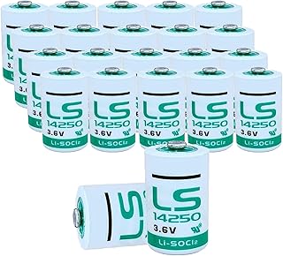 20 Pack LS14250 1/2 AA 3.6V Lithium Battery Replace for LS14250 14250 Battery, LS 14250 C, 1200mah