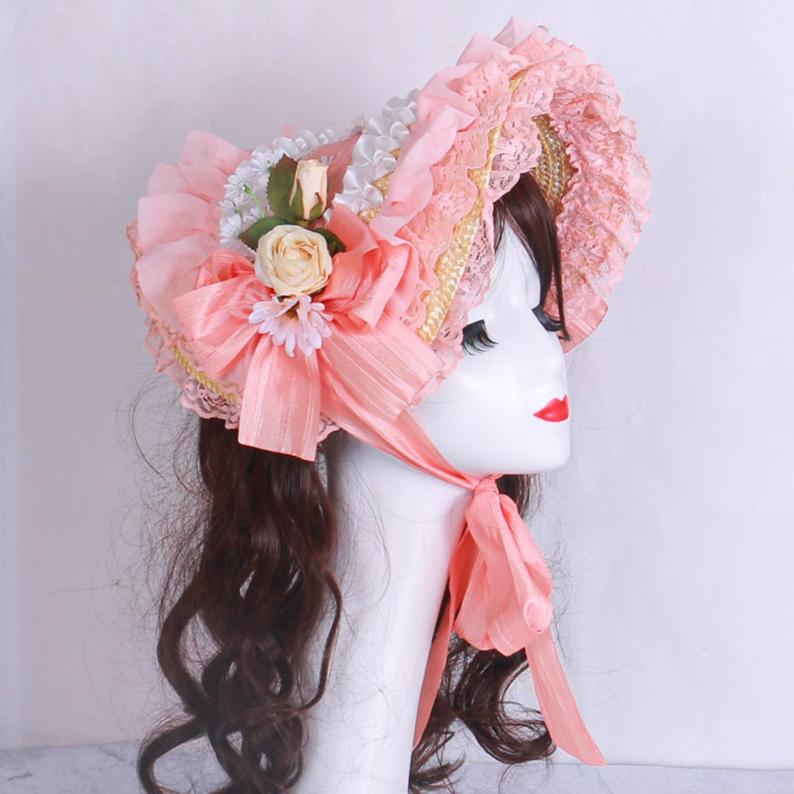Elegante cappello fascinator in pizzo con fiocco in paglia per feste a tema vintage e vacanze al mare accessorio alla moda