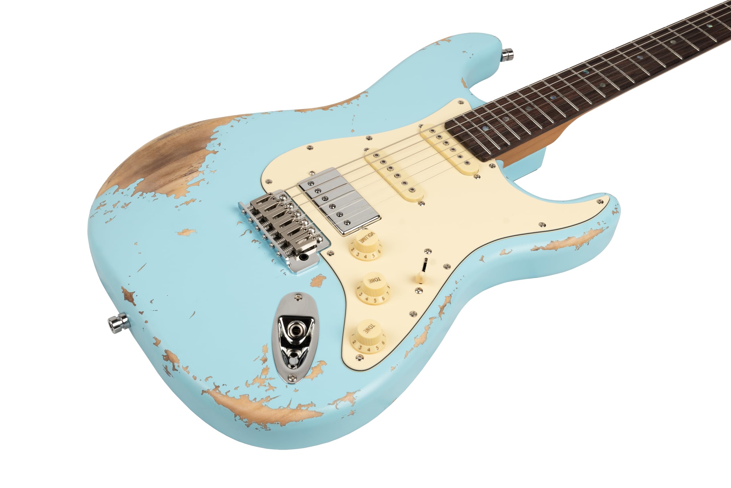 Henry’s ST-1 Python Strat Chitarra Elettrica - Blu - Chitarra Elettrica di Alta Qualità con Corpo in Paulownia - Manico in Acero Tostato - Pickup HSS e Interruttore a 5 Vie