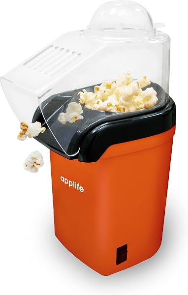 applife Popcorn Maker | Handmade Easy Automatic Home Use Safe Home Party Event Great Performance Snack Making Kitchen Appliance Homemade Delicious (Orange) - 1